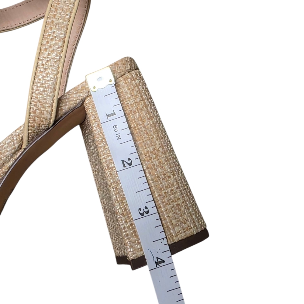 J CREW ANKLE STRAP PLATFORM FAUX RAFFIA 9 - Picture 8 of 11